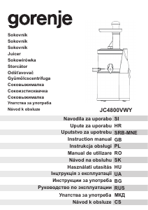 Instrukcja Gorenje JC4800VWY Sokowirówka