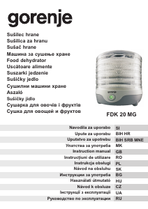 Manual Gorenje FDK20MG Food Dehydrator