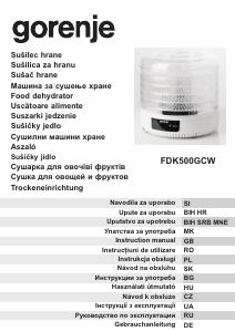 Manual Gorenje FDK500GCW Food Dehydrator