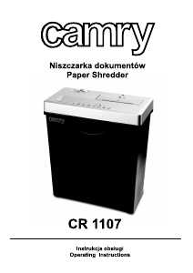 Handleiding Camry CR 1107 Papiervernietiger