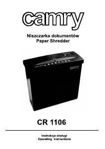 Handleiding Camry CR 1116 Papiervernietiger