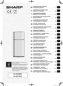 Rokasgrāmata Sharp SJ-SC680VSL Ledusskapis ar saldētavu