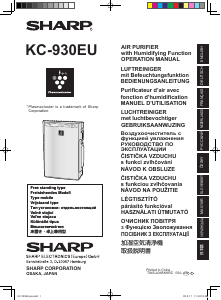 Bedienungsanleitung Sharp KC-930EUW Luftreiniger