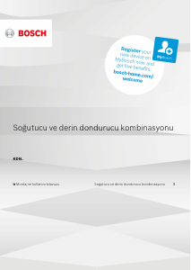 Kullanım kılavuzu Bosch KDN65VI20N Donduruculu buzdolabı