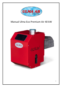 Bruksanvisning Ulma Eco Premium Air 40kW Pelletsbrännare
