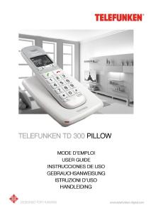Mode d’emploi Telefunken TD 351 Pillow Téléphone sans fil