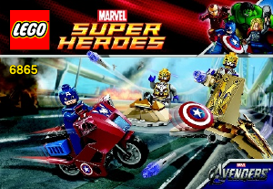 Handleiding Lego set 6865 Super Heroes Captain America's motor