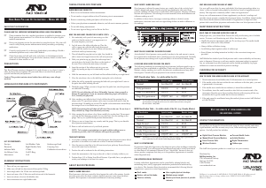 Manual de uso A and D Medical UA-101 Tensiómetro