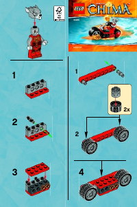 Manual Lego set 30265 Chima Worriz' fire bike