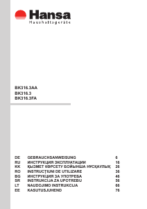 Bedienungsanleitung Hansa BK316.3 Kühl-gefrierkombination