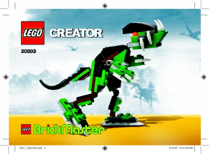 사용 설명서 레고 set 20003 크리에이터 공룡