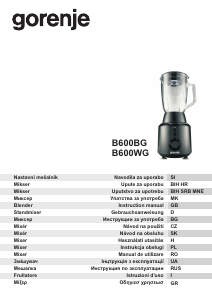 Návod Gorenje B600WG Mixér