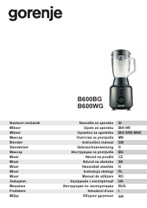 Manual Gorenje B600BG Blender