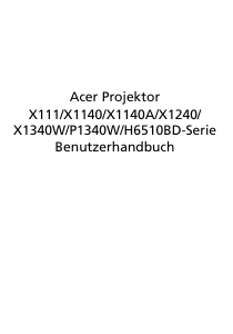 Bedienungsanleitung Acer X1240 Projektor