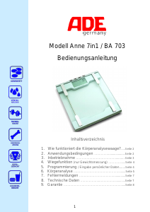 Bedienungsanleitung ADE BA 703 Anne Waage