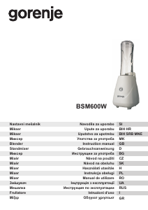 Manual Gorenje BSM600W Blender