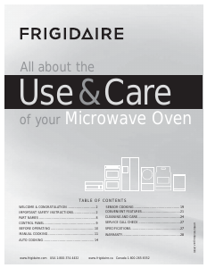 Bruksanvisning Frigidaire UMV1422US Mikrovågsugn