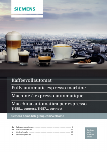 Handleiding Siemens TI9555X1DE Espresso-apparaat