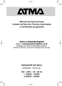 Manual de uso Atma CE5303E Calefactor