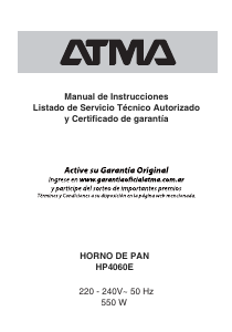Manual de uso Atma HP 4060E Máquina de hacer pan