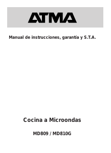 Manual de uso Atma MD809 Microondas
