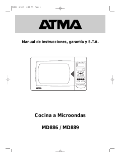 Manual de uso Atma MD886 Microondas