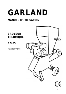 Mode d’emploi Garland BG 65 Broyeur à végétaux
