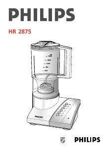 Manual Philips HR2875 Liquidificadora