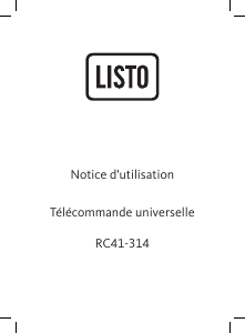 Mode d’emploi Listo RC41-314 Télécommande