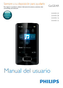 Manual de uso Philips SA4ARA08KF GoGear Reproductor de Mp3
