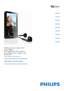 Manual Philips SA3485 GoGear Leitor Mp3