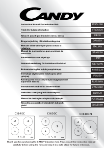 Manual de uso Candy CI630C Placa