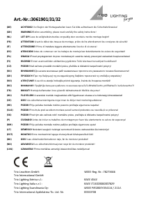 Manuale Trio 306190132 Faro Lampada