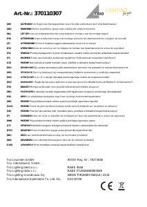 Manuale Trio 370110307 Gestic Lampada