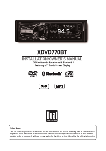 Bruksanvisning Dual XDVD770BT Bilradio