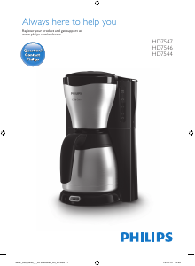 Brugsanvisning Philips HD7547 Cafe Gaia Kaffemaskine