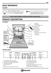 Manual Bauknecht BBC 3B+26 X Dishwasher