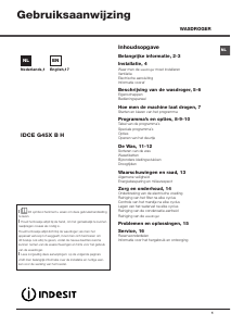 Handleiding Indesit IDCE G45X B H PS(NL) Wasdroger