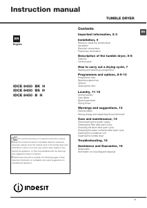 Handleiding Indesit IDCE 8450 BS H (UK) Wasdroger