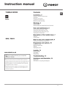 Handleiding Indesit IDVL 75 B R S (UK) Wasdroger