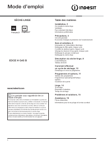 Manual Indesit EDCE H G45 B (FR) Dryer