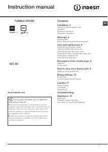 Handleiding Indesit IDC 85 (GCC) Wasdroger