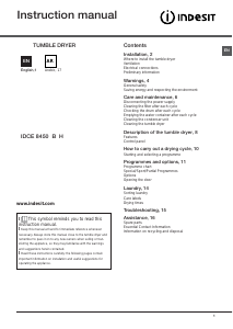 Handleiding Indesit IDCE 8450 BK H (UK) Wasdroger