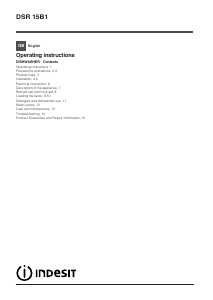 Manual Indesit DSR 15B1 UK Dishwasher