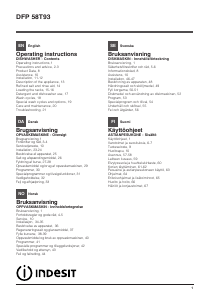 Bruksanvisning Indesit DFP 58T93 A SK Oppvaskmaskin