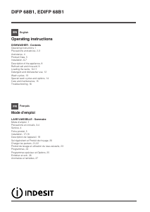 Manual Indesit DIFP 68B1 EU Dishwasher