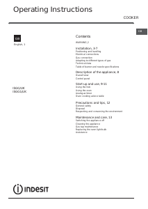 Bruksanvisning Indesit I5GG(W)/UK Spis