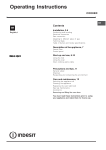Bruksanvisning Indesit I6GG1(W)/UK Spis