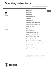 Bruksanvisning Indesit ID60C2(K) S Spis