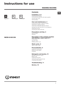 Manual Indesit IWCN 61051X9 EU Mașină de spălat